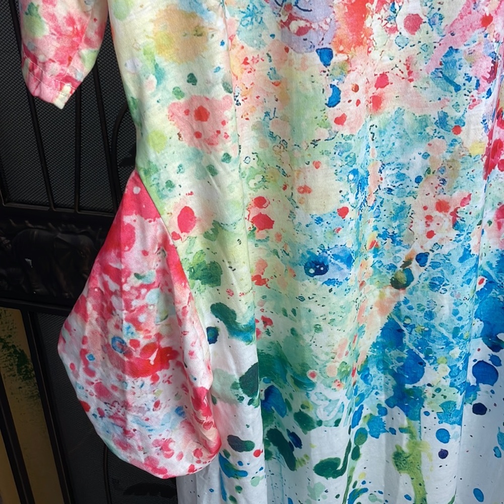 Summer dress plus batik print dress 2X - Picture 7 of 7